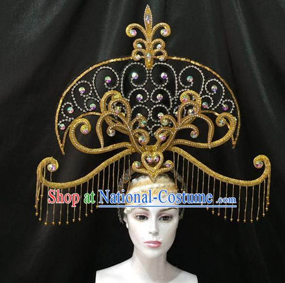 Brazilian Carnival Samba Dance Hair Accessories Chinese Catwalks Headdress for Women