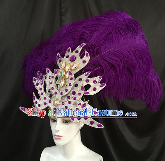 Top Grade Stage Performance Brazilian Carnival Feather Wings Miami Feathers Deluxe Wings Headwear Mask for Women