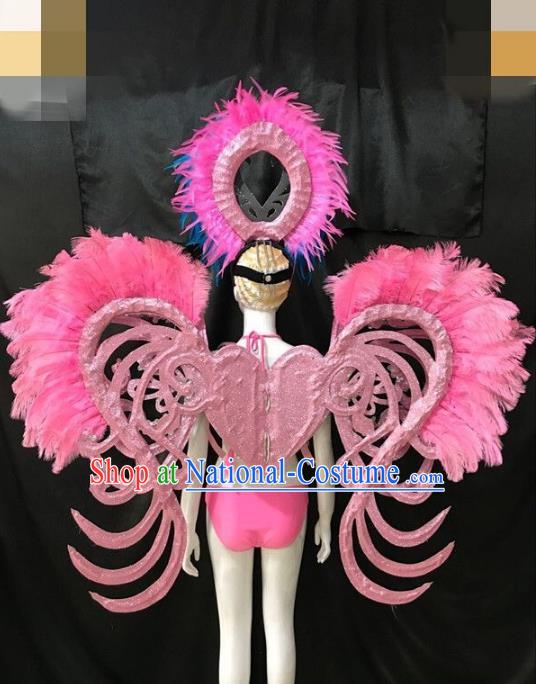 Top Grade Stage Performance Brazilian Carnival Feather Wings Miami Feathers Deluxe Wings Headwear Mask for Women