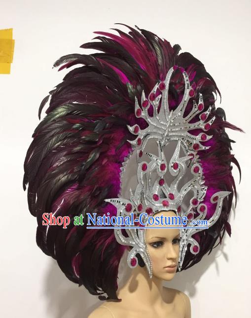 Top Grade Stage Performance Brazilian Carnival Feather Wings Miami Feathers Deluxe Wings Headwear Mask for Women