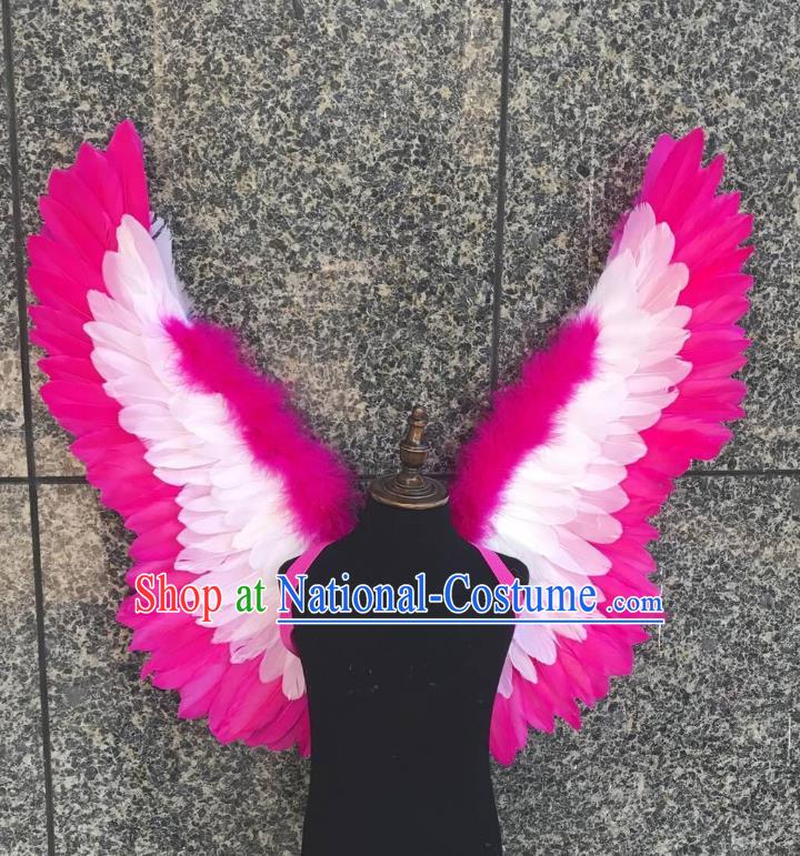 Top Grade Samba Dance Props Brazilian Carnival Catwalks Rosy Feather Wings for Kids