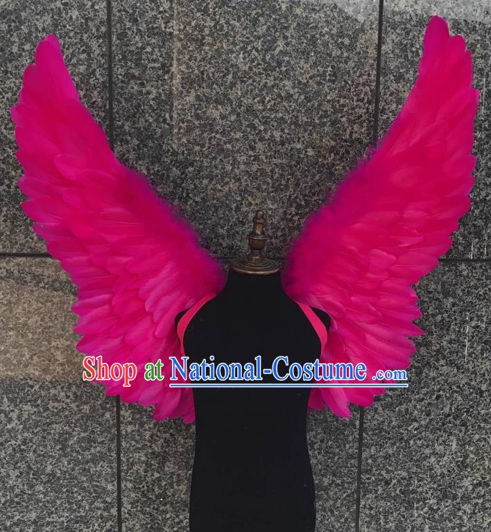 Top Grade Samba Dance Props Brazilian Carnival Catwalks Rosy Butterfly Feather Wings for Kids