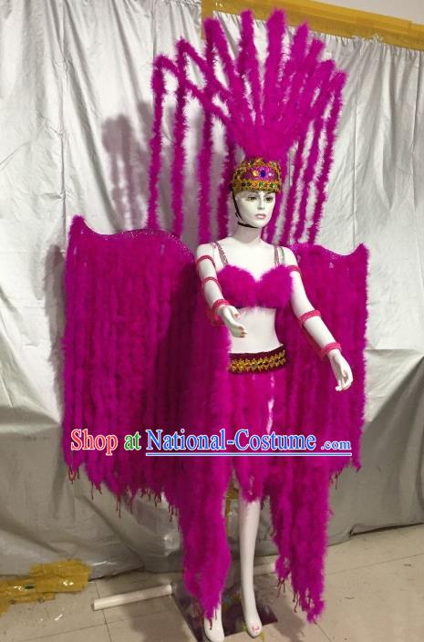 Top Grade Stage Performance Brazilian Carnival Feather Wings Miami Feathers Deluxe Wings Headwear Mask for Women