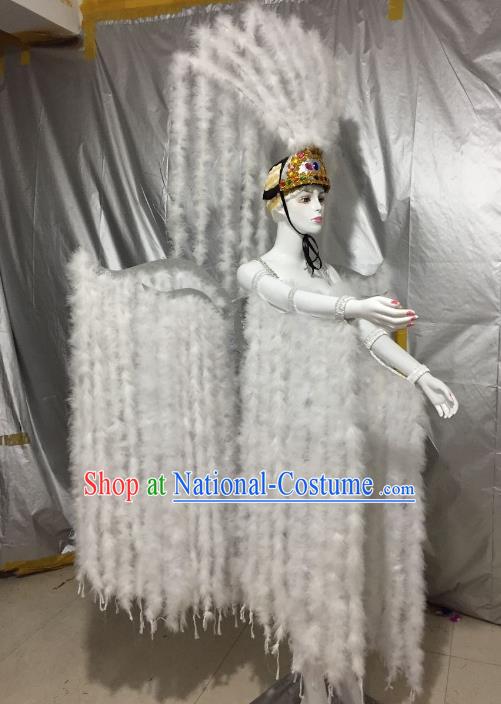 Top Grade Stage Performance Brazilian Carnival Feather Wings Miami Feathers Deluxe Wings Headwear Mask for Women