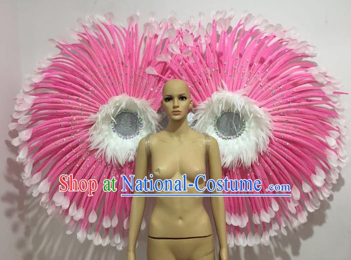 Brazilian Catwalks Props Rio Carnival Samba Dance Pink Feather Wings for Women