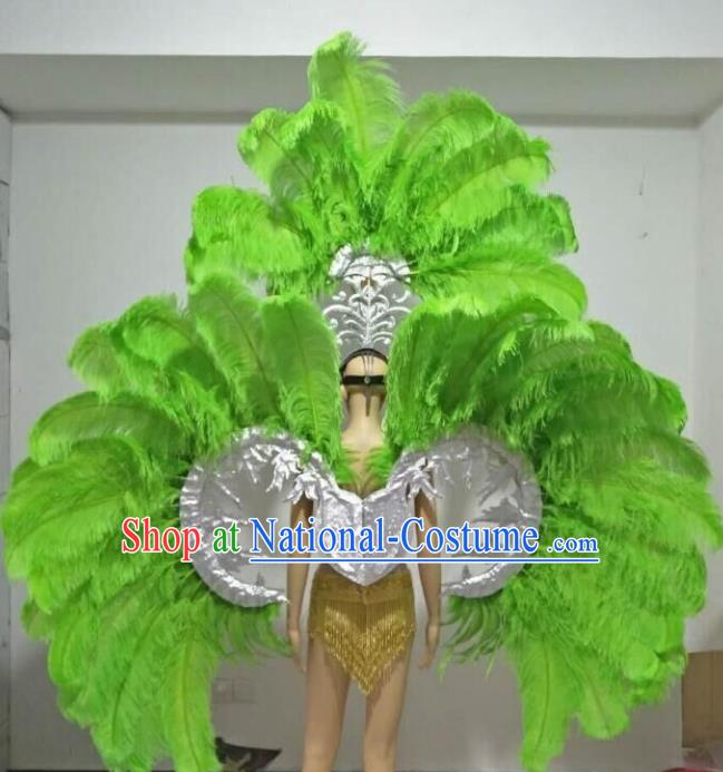 Top Grade Stage Performance Brazilian Carnival Feather Wings Miami Feathers Deluxe Wings Headwear Mask for Women