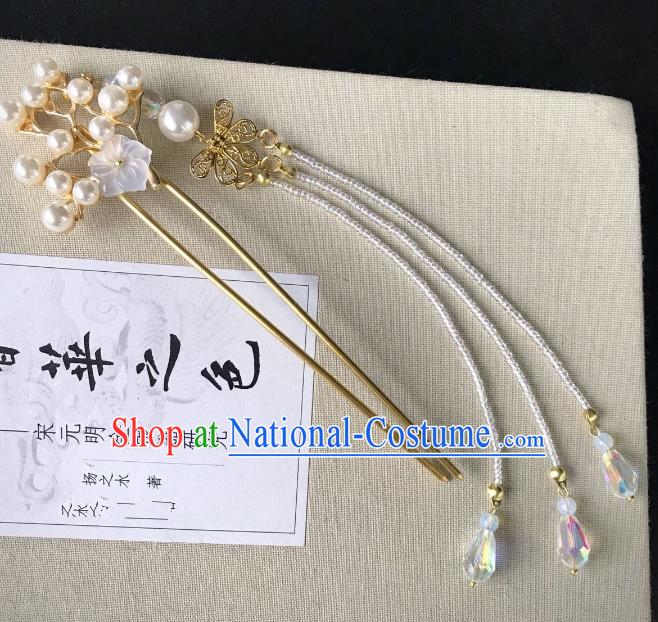 Chinese Traditional Hair Accessories Tassel Step Shake Ancient Crane Hairpins for Women