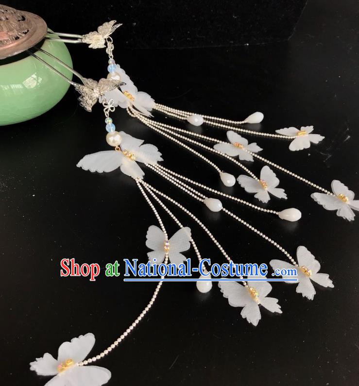 Chinese Traditional Hair Accessories Tassel Step Shake Ancient Butterfly Hairpins for Women