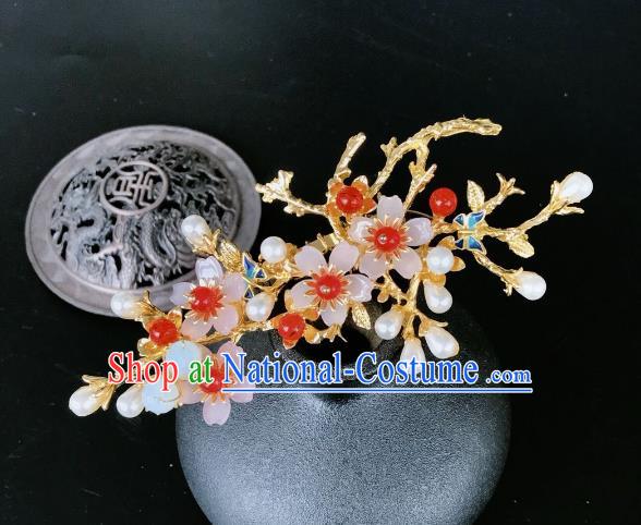 Chinese Traditional Hair Accessories Ancient Hanfu Cherry Blossom Hairpins for Women