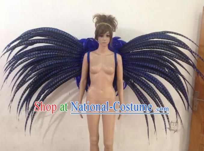 Customized Catwalks Props Brazilian Rio Carnival Samba Dance Ostrich Feather Deluxe Wings for Women