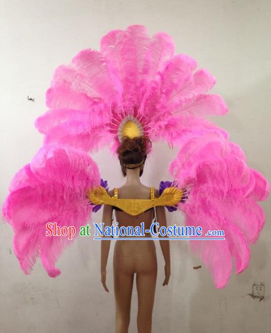 Top Grade Stage Performance Brazilian Carnival Feather Wings Miami Feathers Deluxe Wings Headwear Mask for Women