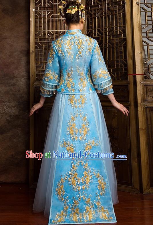 Traditional Chinese Wedding Costumes Traditional Xiuhe Suits Ancient Chinese bridal Full Dress