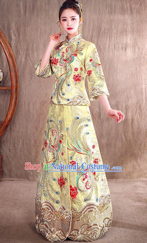 Traditional Chinese Wedding Costumes Traditional Xiuhe Suits Ancient Chinese bridal Full Dress