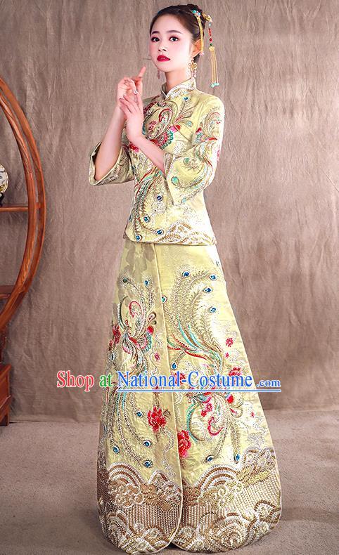 Traditional Chinese Wedding Costumes Traditional Xiuhe Suits Ancient Chinese bridal Full Dress