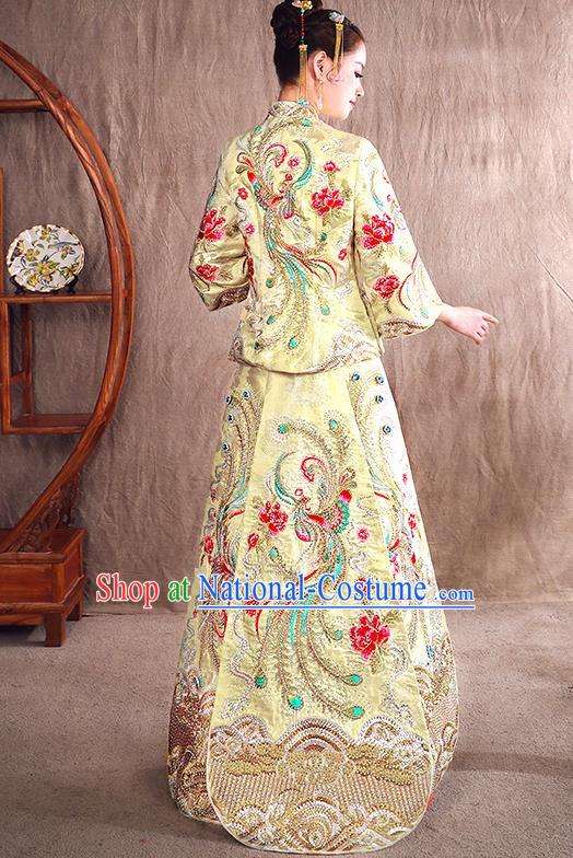 Traditional Chinese Wedding Costumes Traditional Xiuhe Suits Ancient Chinese bridal Full Dress