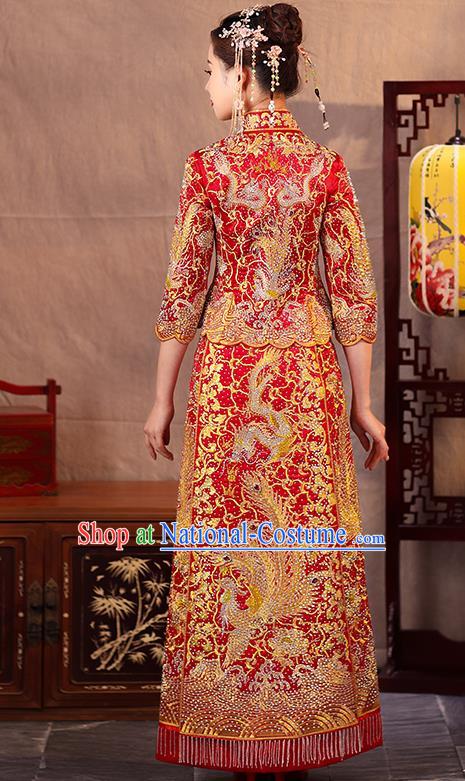 Traditional Chinese Wedding Costumes Traditional Xiuhe Suits Ancient Chinese bridal Full Dress