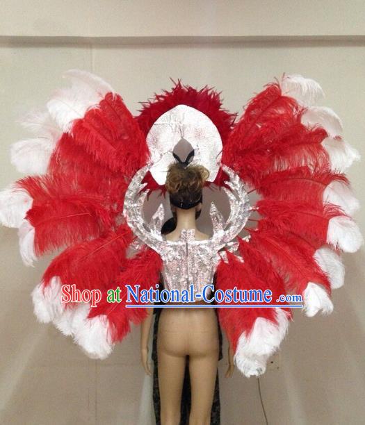 Top Grade Stage Performance Brazilian Carnival Feather Wings Miami Feathers Deluxe Wings Headwear Mask for Women