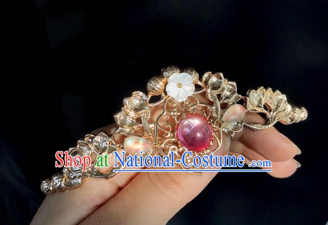 Chinese Traditional Hair Accessories Ancient Hanfu Golden Hair Stick Hairpins for Women