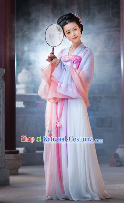 Traditional Chinese Tang Dynasty Princess Hanfu Dress Ancient Peri Embroidered Costumes for Women