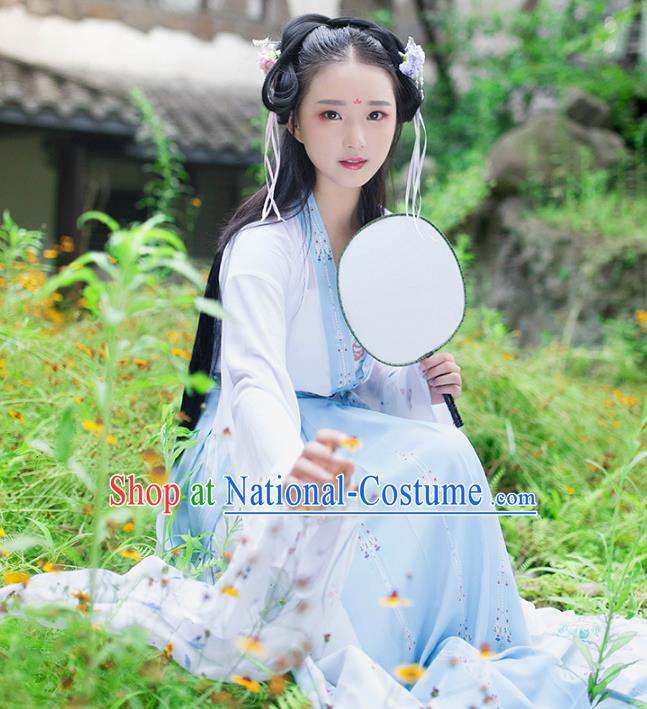 Chinese Ancient Palace Lady Hanfu Han Dynasty Imperial Concubine Queen Embroidered Historical Costumes