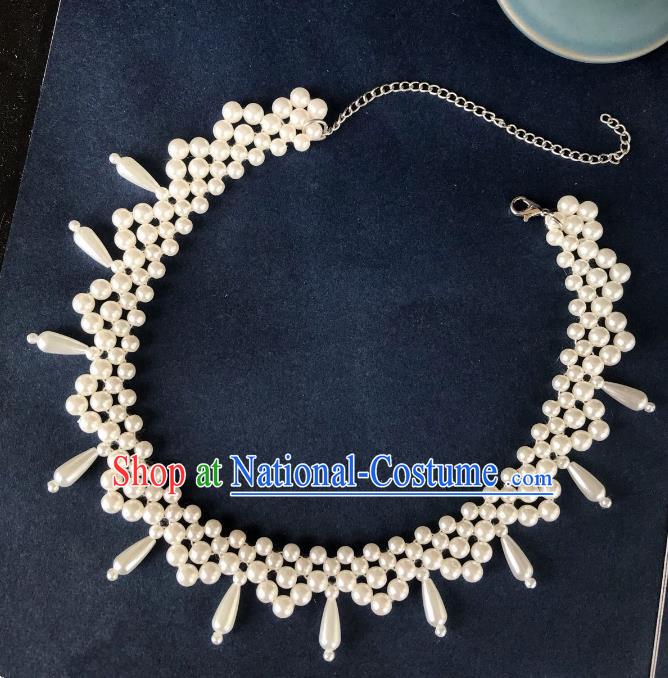 Handmade Chinese Traditional Accessories Hanfu Pearls Necklace for Women