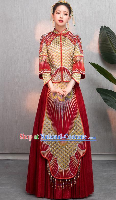 Traditional Chinese Wedding Costumes Traditional Xiuhe Suits Ancient Chinese bridal Full Dress