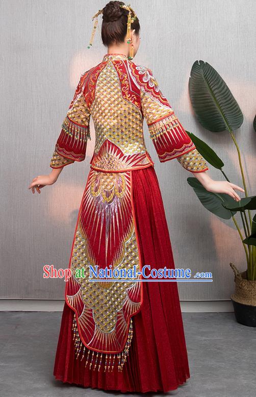 Traditional Chinese Wedding Costumes Traditional Xiuhe Suits Ancient Chinese bridal Full Dress