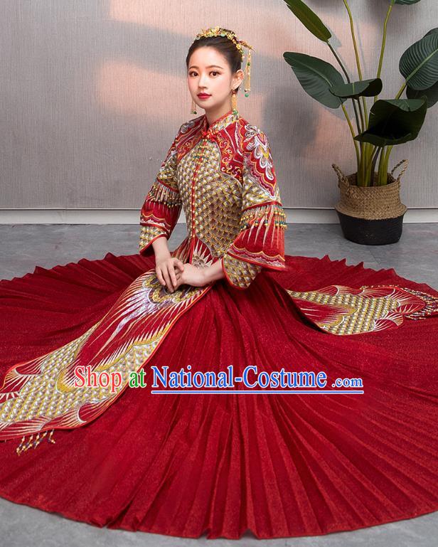 Traditional Chinese Wedding Costumes Traditional Xiuhe Suits Ancient Chinese bridal Full Dress