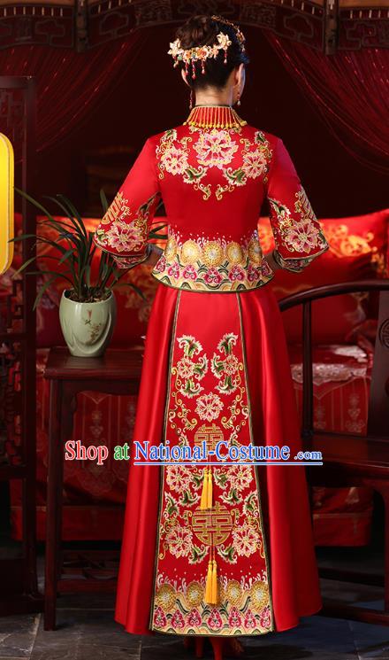 Traditional Chinese Wedding Costumes Traditional Xiuhe Suits Ancient Chinese bridal Full Dress