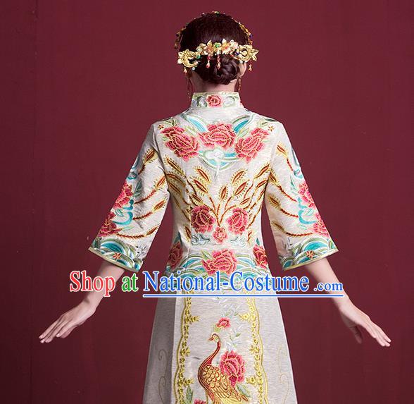 Traditional Chinese Wedding Costumes Traditional Xiuhe Suits Ancient Chinese bridal Full Dress