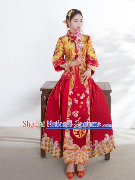 Traditional Chinese Wedding Costumes Traditional Xiuhe Suits Ancient Chinese bridal Full Dress