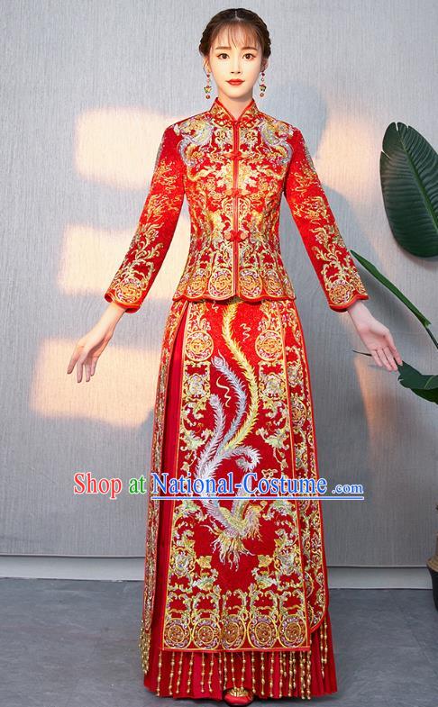 Traditional Chinese Wedding Costumes Traditional Xiuhe Suits Ancient Chinese bridal Full Dress