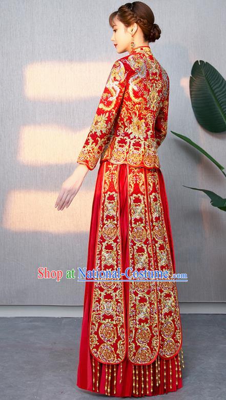 Traditional Chinese Wedding Costumes Traditional Xiuhe Suits Ancient Chinese bridal Full Dress