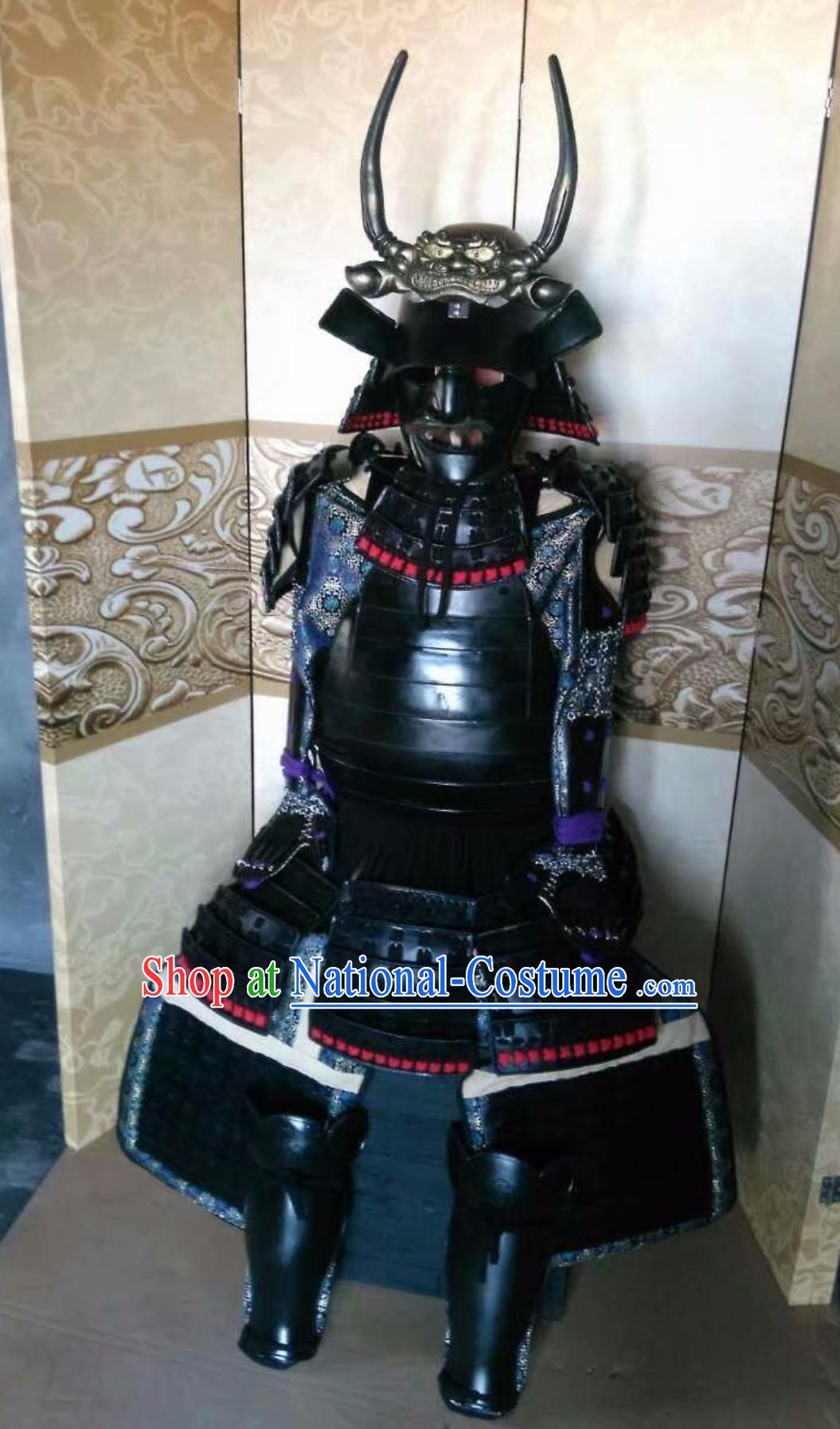 Asian Ancient Broad Shoulders Japanese Samurai Armor Replica Authentic Samurai Outfit Clothing Complete Set for Men