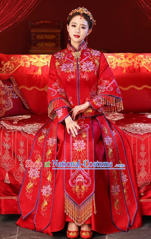 Traditional Chinese Wedding Costumes Traditional Xiuhe Suits Ancient Chinese bridal Full Dress