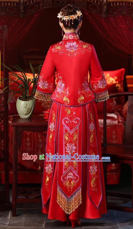 Traditional Chinese Wedding Costumes Traditional Xiuhe Suits Ancient Chinese bridal Full Dress