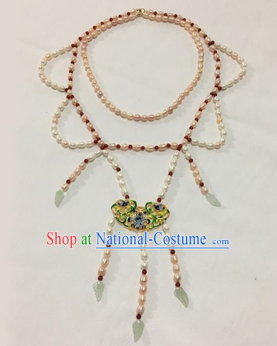 Traditional Chinese Ancient Princess Jewelry Accessories Hanfu Conophytum Pucillum Necklace for Women