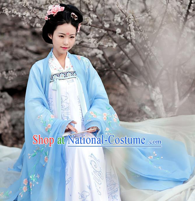 Ancient Chinese Tang Dynasty Imperial Consort Costumes Embroidered Hanfu Dress for Palace Women