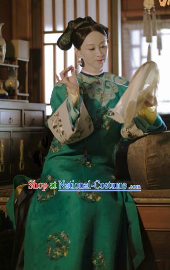 Chinese Ancient Drama Manchu Lady Costume Story of Yanxi Palace Qing Dynasty Imperial Consort Embroidered Clothing for Women