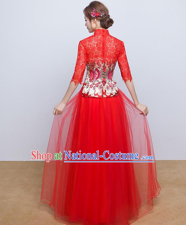 Traditional Chinese Wedding Costumes Traditional Xiuhe Suits Ancient Chinese bridal Full Dress