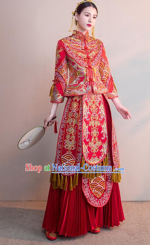 Traditional Chinese Wedding Costumes Traditional Xiuhe Suits Ancient Chinese bridal Full Dress