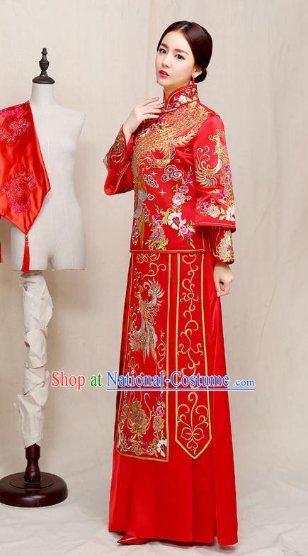 Traditional Chinese Wedding Costumes Traditional Xiuhe Suits Ancient Chinese bridal Full Dress