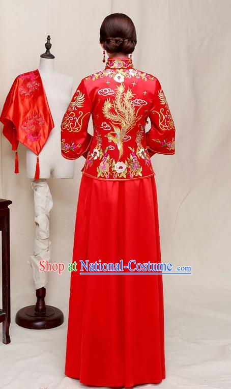 Traditional Chinese Wedding Costumes Traditional Xiuhe Suits Ancient Chinese bridal Full Dress