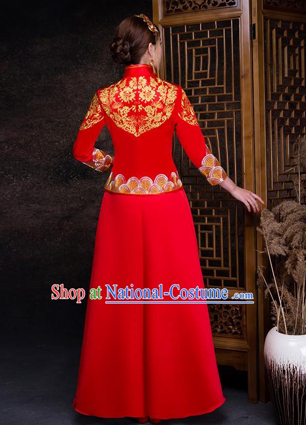 Traditional Chinese Wedding Costumes Traditional Xiuhe Suits Ancient Chinese bridal Full Dress