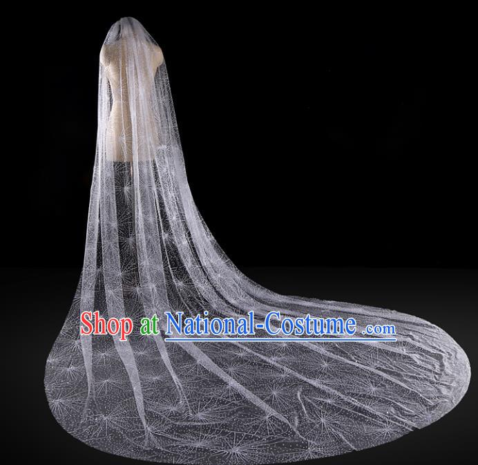 Top Grade Bride Hair Accessories White Wedding Veil Headwear for Women