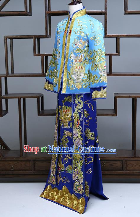 Traditional Chinese Wedding Costumes Traditional Xiuhe Suits Ancient Chinese bridal Full Dress