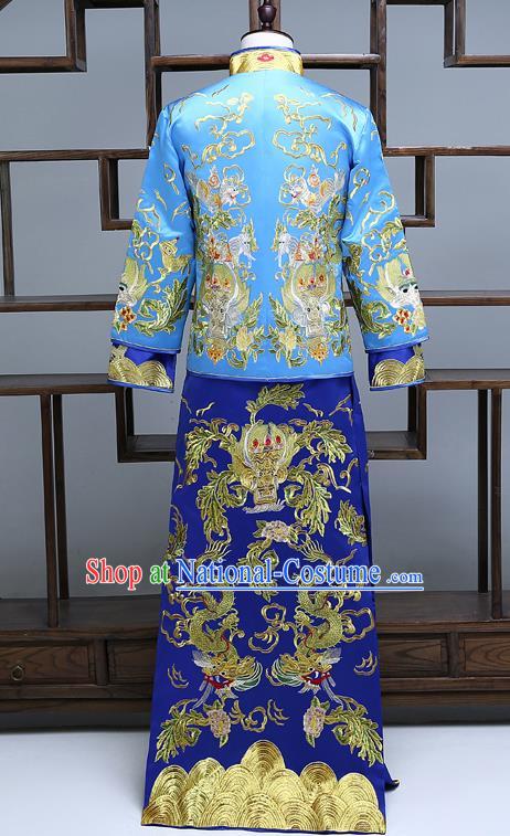 Traditional Chinese Wedding Costumes Traditional Xiuhe Suits Ancient Chinese bridal Full Dress