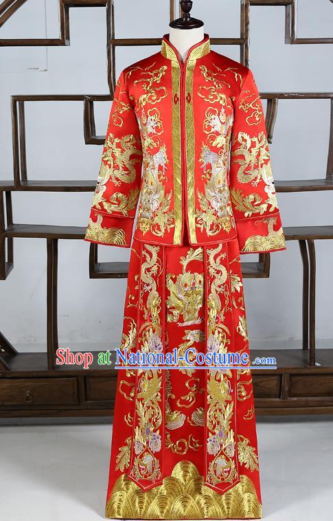 Ancient Chinese Male Wedding Toast Costumes Traditional Bridegroom Tang Suit Red Long Robe for Men