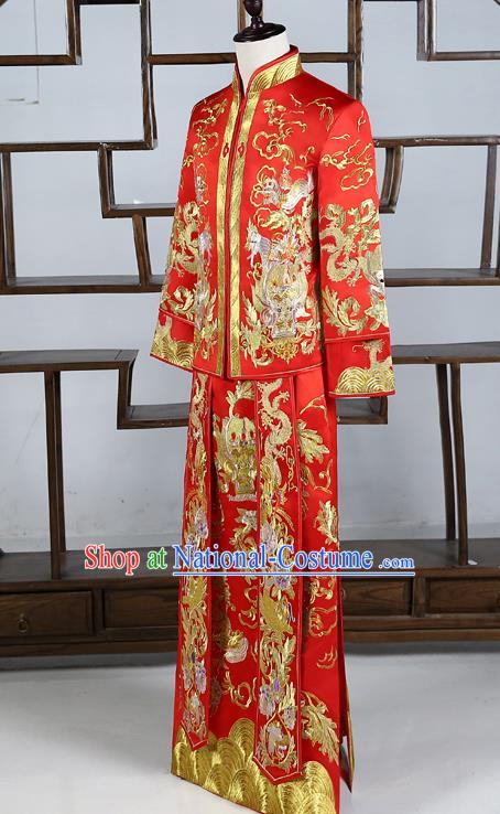 Traditional Chinese Wedding Costumes Traditional Xiuhe Suits Ancient Chinese bridal Full Dress