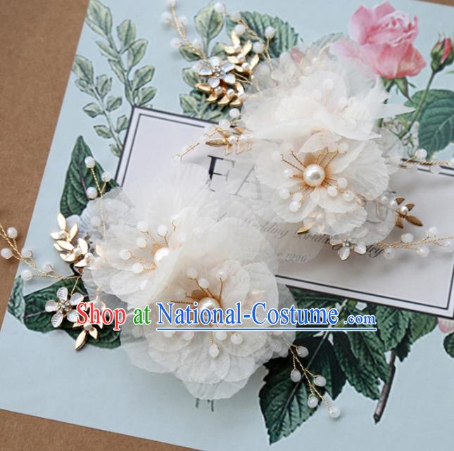 Top Grade Wedding Hair Accessories Bride Silk Flowers Hair Stick for Women